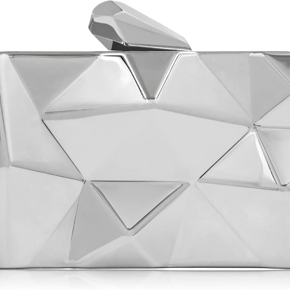 Women's Clutch Purses Metallic Bridal Party Geometric Evening Clutches Bags Cock